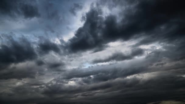 Lapso Tempo Céu Tempestuoso Dramático Escuro — Vídeo de Stock