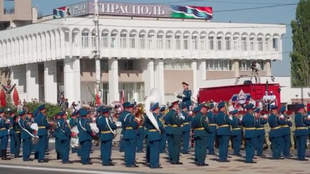 Tiraspol Transdniéster Moldavia Septiembre 2020 Desfile Militar Dedicado Aniversario Independencia — Vídeo de stock