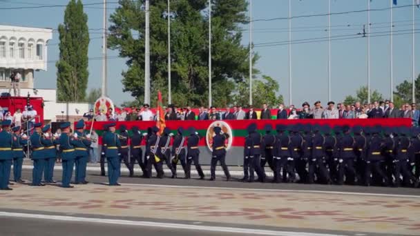 Тирасполь Приднестровье Молдова Сентября 2020 Года Военный Парад Посвященный Летию — стоковое видео