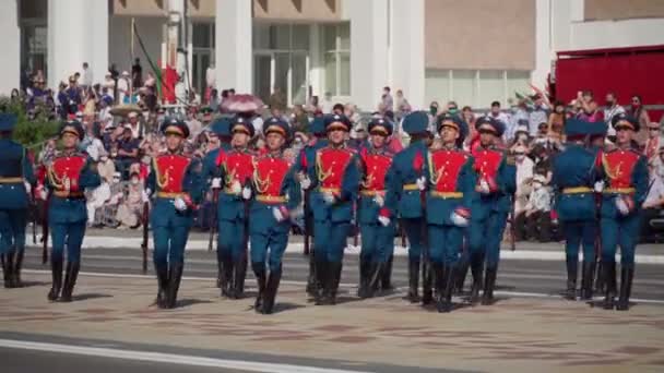 Tiraspol Transdniéster Septiembre 2020 Desfile Militar Dedicado Aniversario Independencia Soldados — Vídeos de Stock