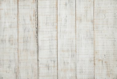Beyaz ahşap arka plan, doğal eski tahta, yıpranmış ve çizilmiş, son derece detaylı fotoğraf.