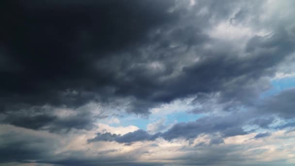Bellissimo Cielo Buio Drammatico Con Nuvole Tempestose Time Lapse — Video Stock