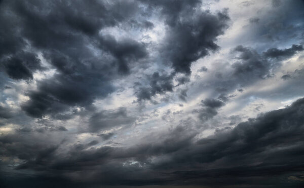 beautiful dark dramatic sky with stormy clouds 