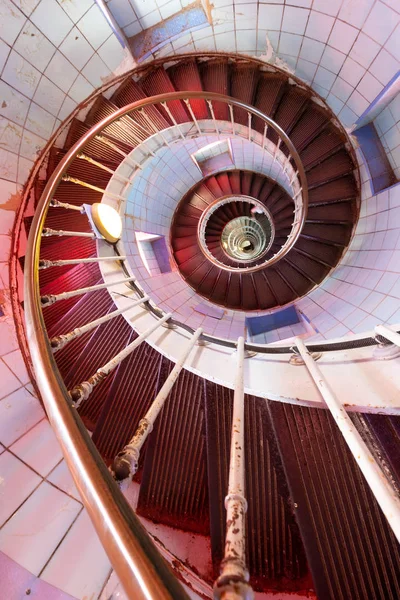 Perspectiva Dinámica Escalera Caracoles Del Faro Coubre Que Baja Charente —  Fotos de Stock