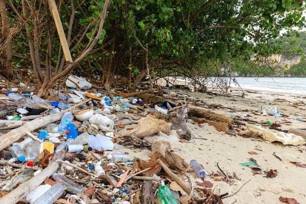 Plastikverschmutzung am Strand — Stockfoto