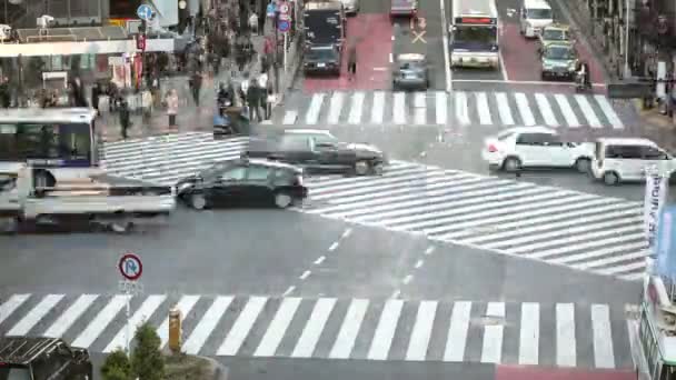 Időeltolódás Hachiko Kereszteződésnél Shibuya Kerületben Tokió Japán — Stock videók