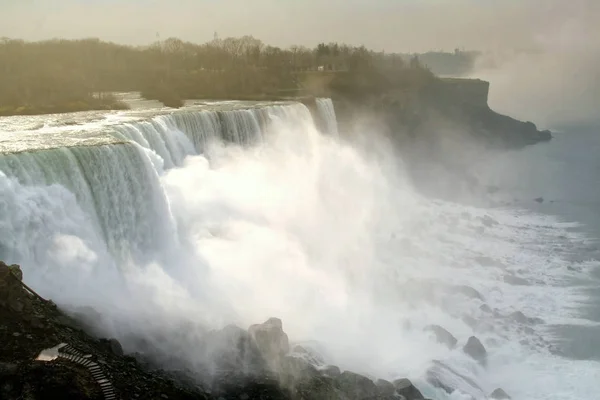 Cataratas Niágara Cachoeiras Durante Nascer Sol Cidade Buffalo Eua Aqui — Fotografia de Stock