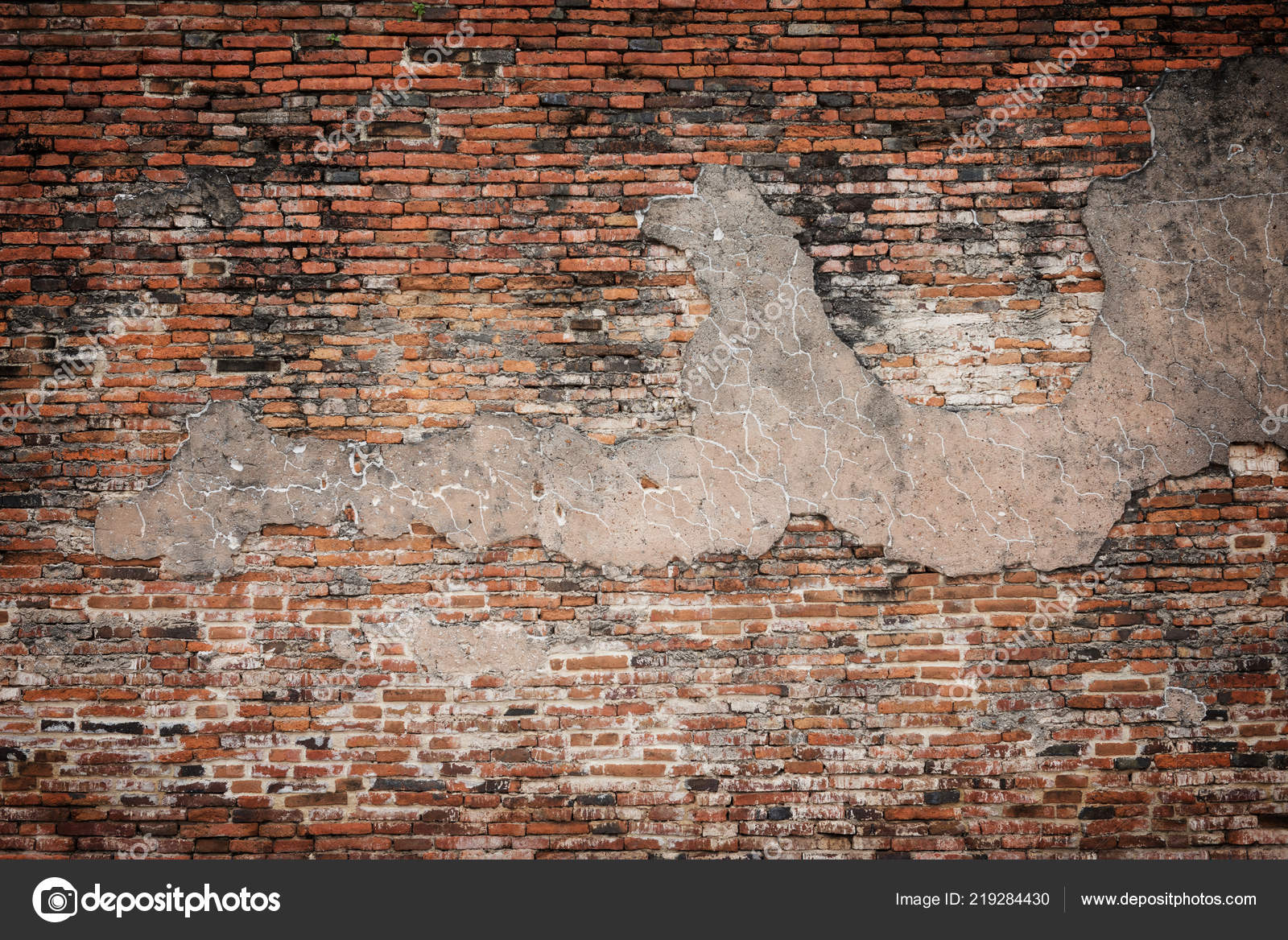 Old Brick Wall Ruined Concrete Textured Background High Resolution Pattern  Stock Photo by ©blanscape 219284430