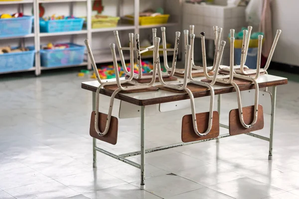 Empty kindergarten classroom. End of semester — Stock Photo, Image