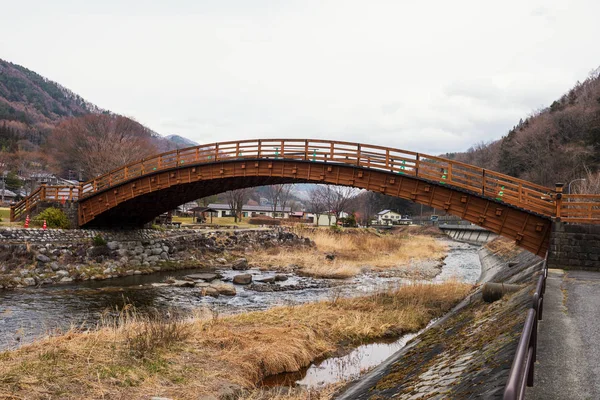 Narai-juku Holzbrücke, Kiso-Tal — Stockfoto