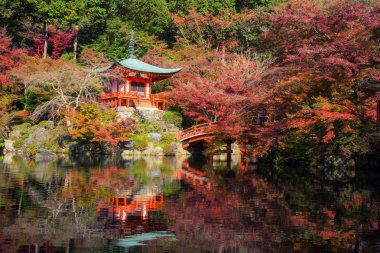 Sonbaharda Daigoji Tapınağı pagoda, Kyoto
