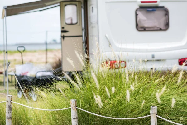 Motorhome Campervan Vehicle Beach Coast Thailand Camping Nature Beach Holiday — Stock Photo, Image