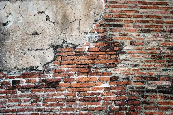 Old Cracked Brick Wall Texture Background Aged Ruin Architecture Textured — Stock Photo, Image