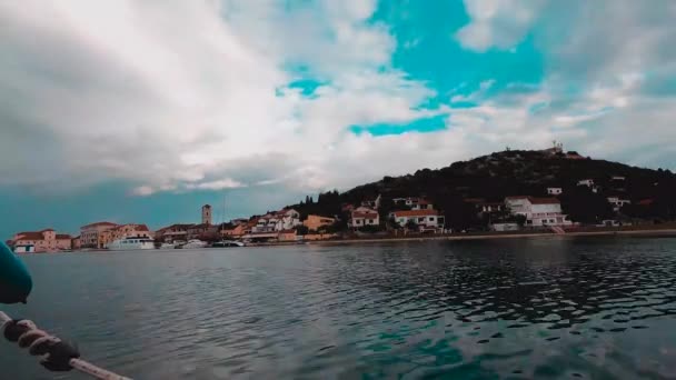 Timelapse Vista Pequena Cidade Chamada Tisno — Vídeo de Stock