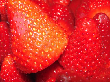 Taze kırmızı çilek grubu .