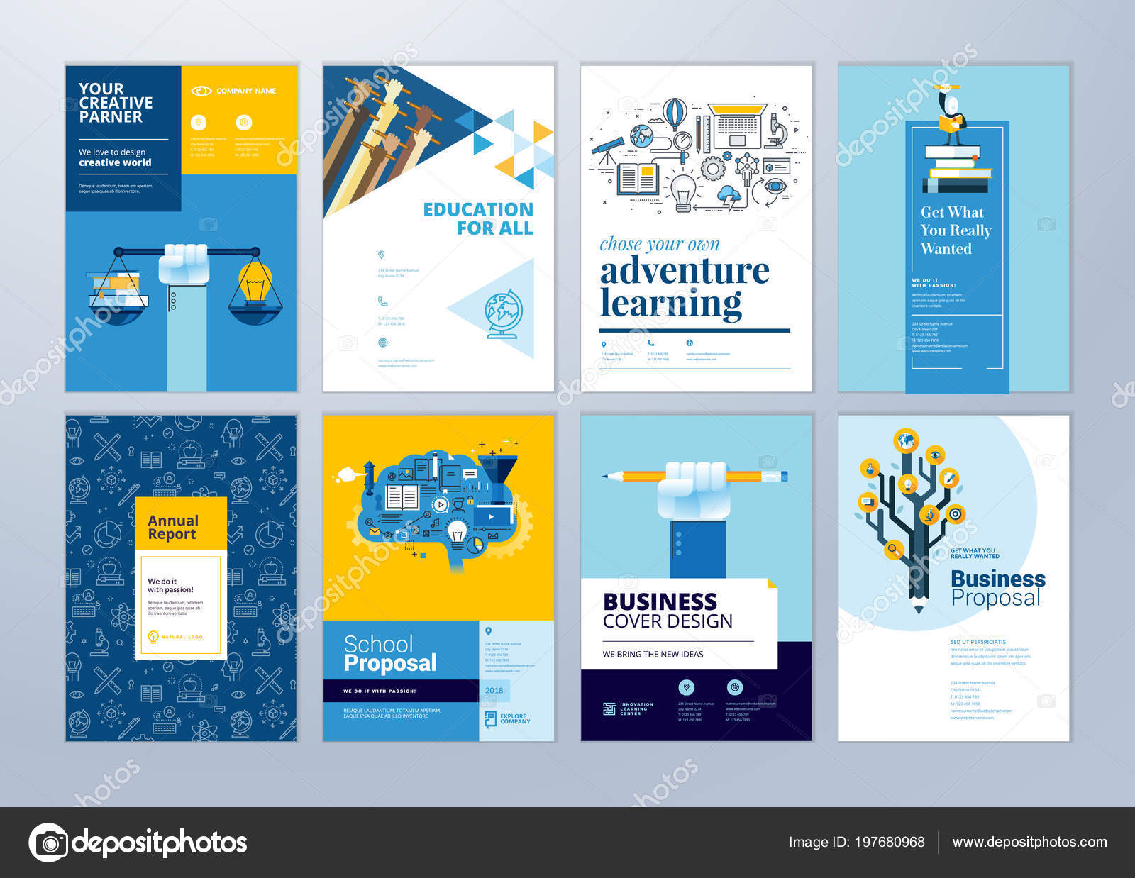 Set Brochure Design Templates Subject Education School Online Throughout Free Online Flyer Design Template