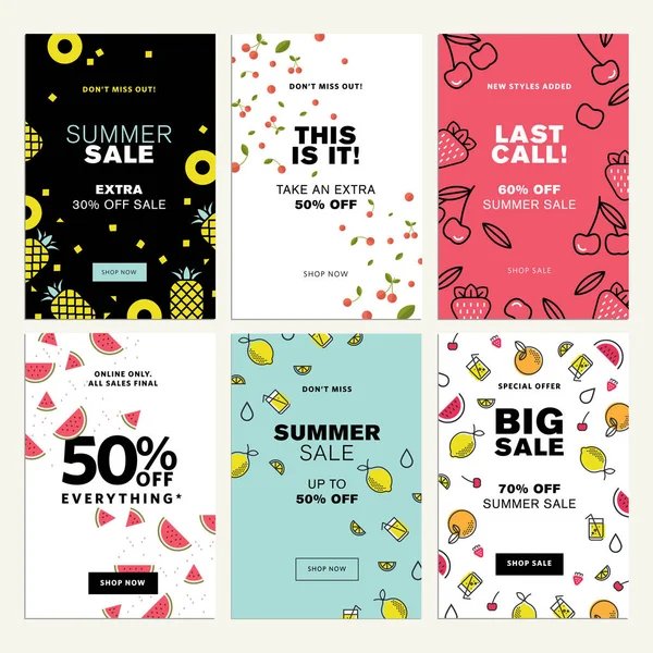 Mobile Sale Banner Templates Vector Illustrations Online Shopping Ads Posters — Stock Vector