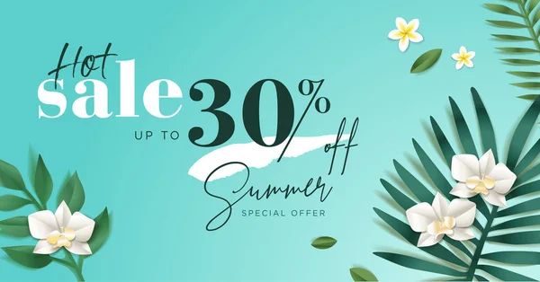 Summer Sale Vector Illustration Concept Mobile Web Banner Poster Online — Stock Vector