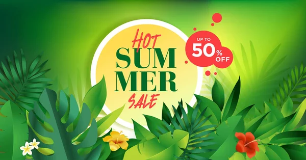 Summer Sale Vector Illustration Concept Mobile Web Banner Poster Online — Stock Vector
