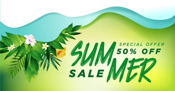 Summer Sale Banner Design Template Vector Illustration Concept Internet Marketing — Stock Vector