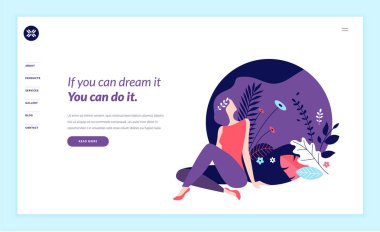 Web page design template for beauty, spa, wellness, natural products, cosmetics, body care, healthy life. Modern flat design vector illustration concept for website and mobile website development.  clipart