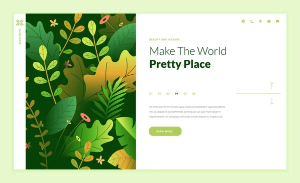Plantilla Diseño Página Web Para Belleza Spa Bienestar Productos Naturales — Archivo Imágenes Vectoriales