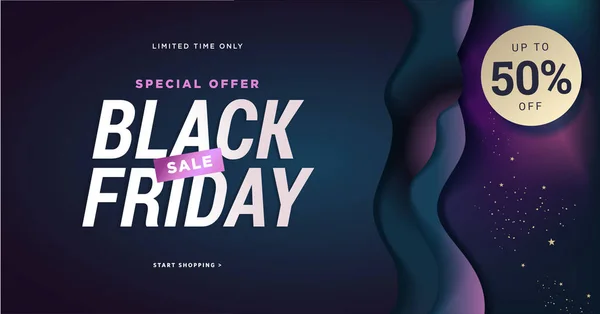 Banner Venda Black Friday Modelo Ilustração Vetorial Mídia Social Para — Vetor de Stock