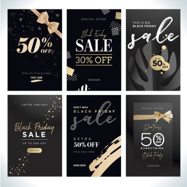 Siyah Cuma satışı. Vektör illüstrasyon kavramlar online alışveriş web sitesi ve mobil Web afiş, poster, bülten tasarımları, reklamlar, kuponlar, sosyal medya afiş, pazarlama malzemesi.