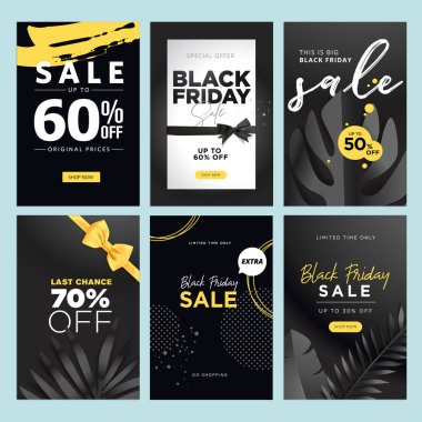 Siyah Cuma satışı. Vektör illüstrasyon kavramlar online alışveriş web sitesi ve mobil Web afiş, poster, bülten tasarımları, reklamlar, kuponlar, sosyal medya afiş, pazarlama malzemesi.
