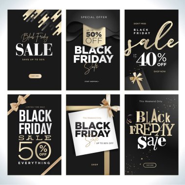 Siyah Cuma satışı. Vektör illüstrasyon kavramlar online alışveriş web sitesi ve mobil Web afiş, poster, bülten tasarımları, reklamlar, kuponlar, sosyal medya afiş, pazarlama malzemesi.
