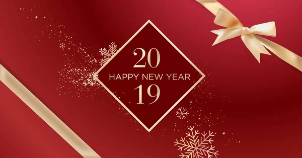 Felice Anno Nuovo 2019 Concetto Illustrazione Vettoriale Sfondo Biglietto Auguri — Vettoriale Stock