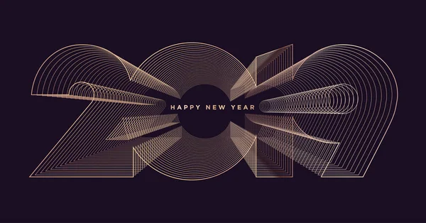 Mutlu yeni yıl 2019. Modern vektör illüstrasyon kavramı arka plan, tebrik kartı, Web ve mobil web banner, parti davetiye, sosyal medya afişi, pazarlama malzemesi için.