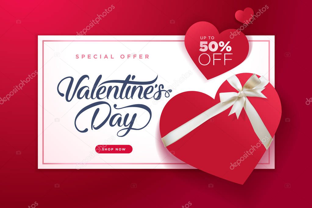 Valentines Day. Vector illustration concept for background, greeting card, website and mobile website banner, social media banner, marketing material.