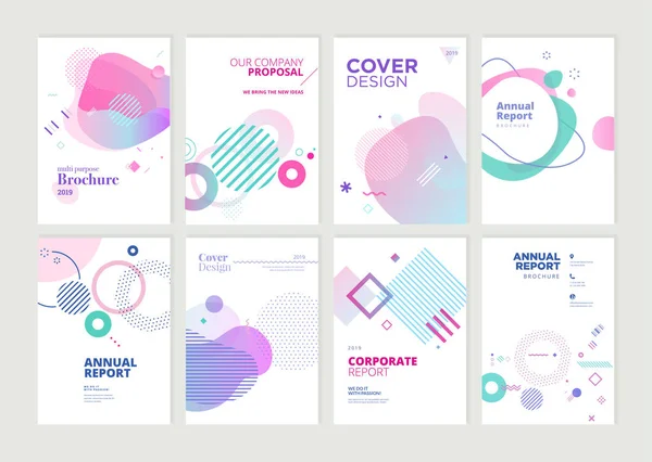 Ensemble Brochures Rapport Annuel Modèles Conception Couverture Pour Beauté Spa — Image vectorielle