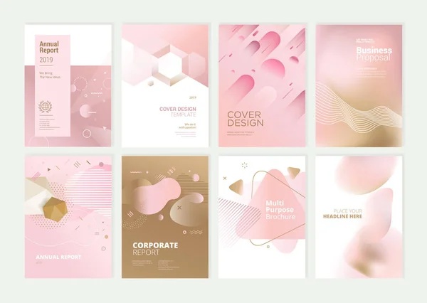 Set Van Brochure Jaarverslag Dekking Ontwerpsjablonen Voor Beauty Spa Wellness — Stockvector