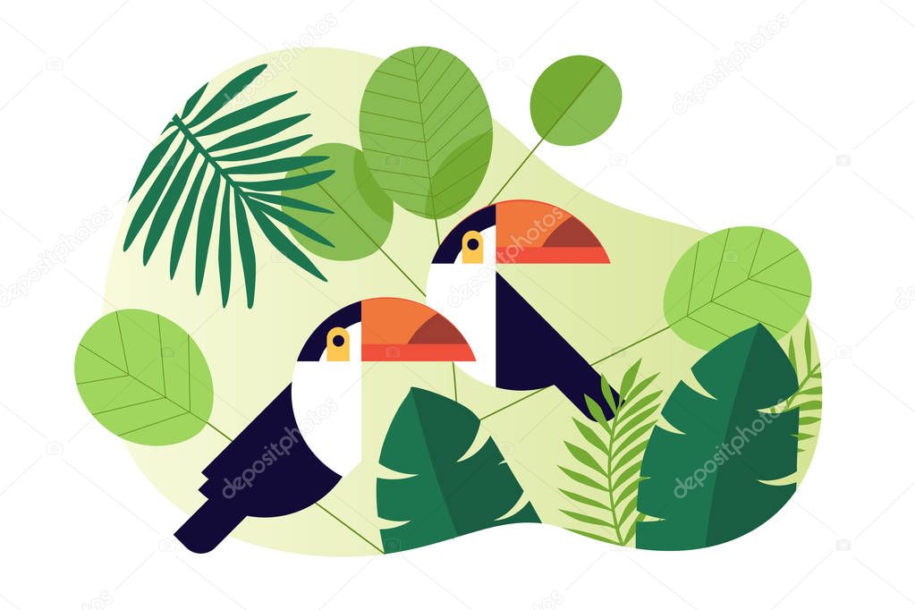 Nature vector illustration. Flat design concept for web and social media banner, background, travel and holiday ads, presentation template, advertising material.
