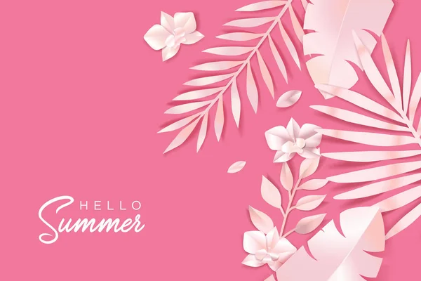 Hola Summer Diseño Plantilla Banner Web Concepto Ilustración Vectorial Para — Vector de stock