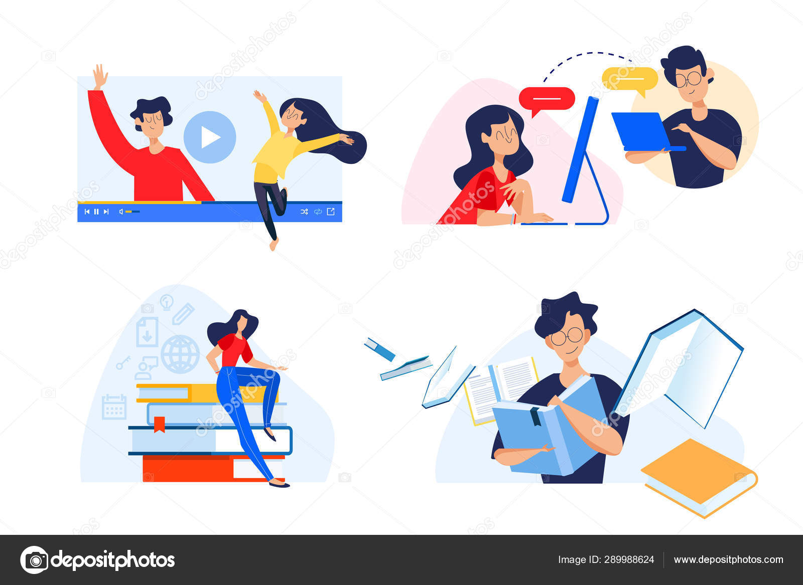 Vektorgrafiken Virtuelles Klassenzimmer Vektorbilder Virtuelles Klassenzimmer Depositphotos
