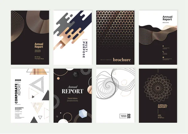 Broschüre Jahresbericht Cover Design Vorlagen Vektor Illustrationen Für Geschäftspräsentation Business — Stockvektor