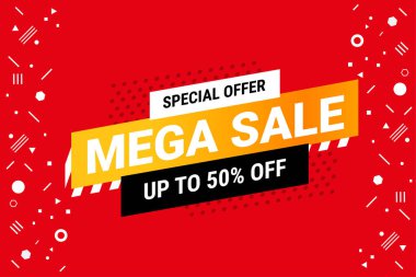 Satış afişi. Mobil ve sosyal medya afiş şablonu, çevrimiçi alışveriş reklamı, poster, gazete tasarımı, kupon, web sitesi afişi, pazarlama materyali.