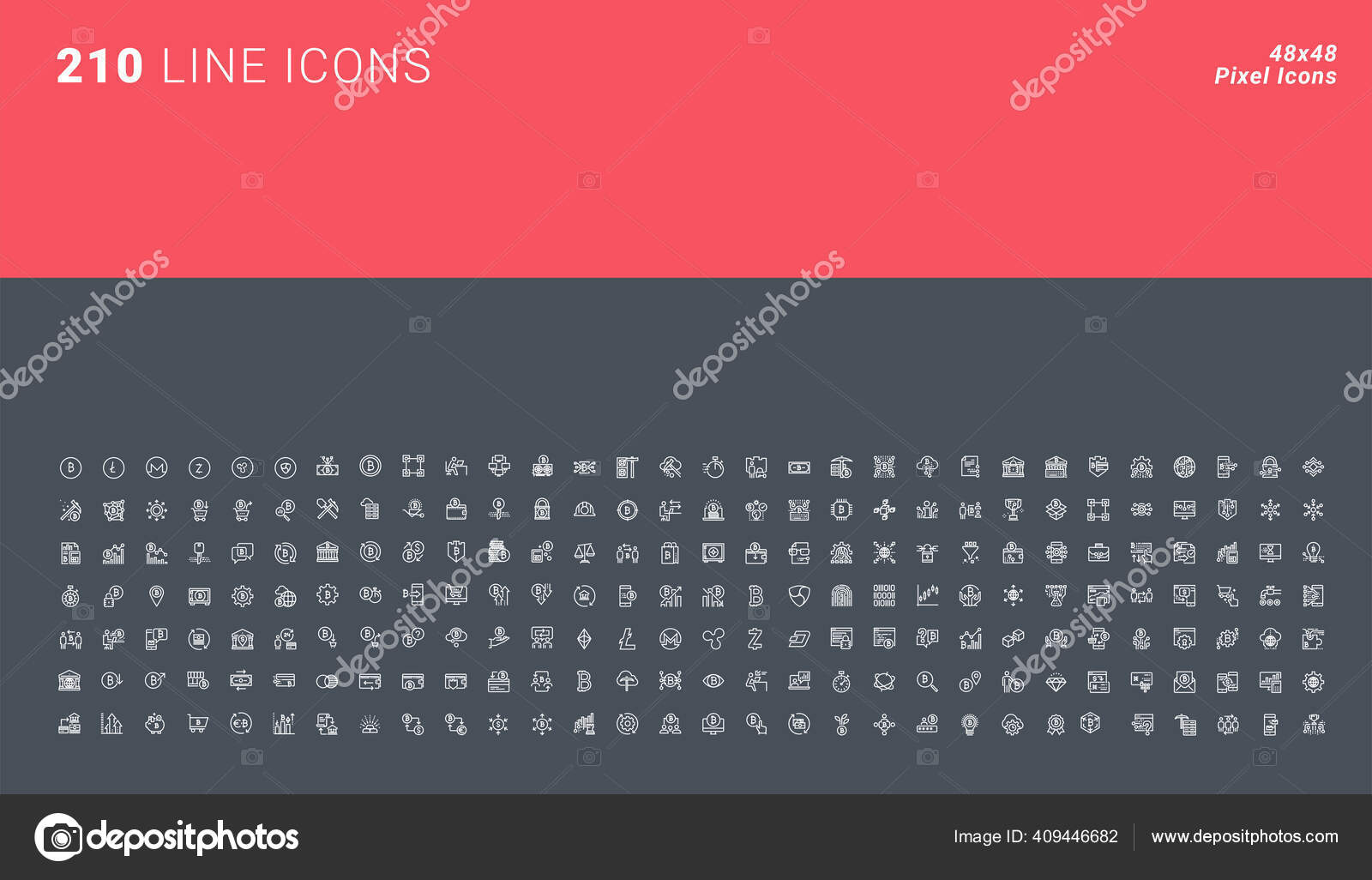 아이콘은 그래픽과 디자인 개발을 설정이다 비트코인의 아이콘 블록체인 스톡 벡터 - ©Variant 409446682