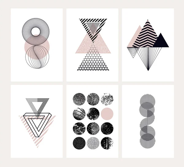 Plakatset Mit Abstrakten Geometrischen Formen Moderne Minimalistische Konzepte Für Kunstdruck — Stockvektor
