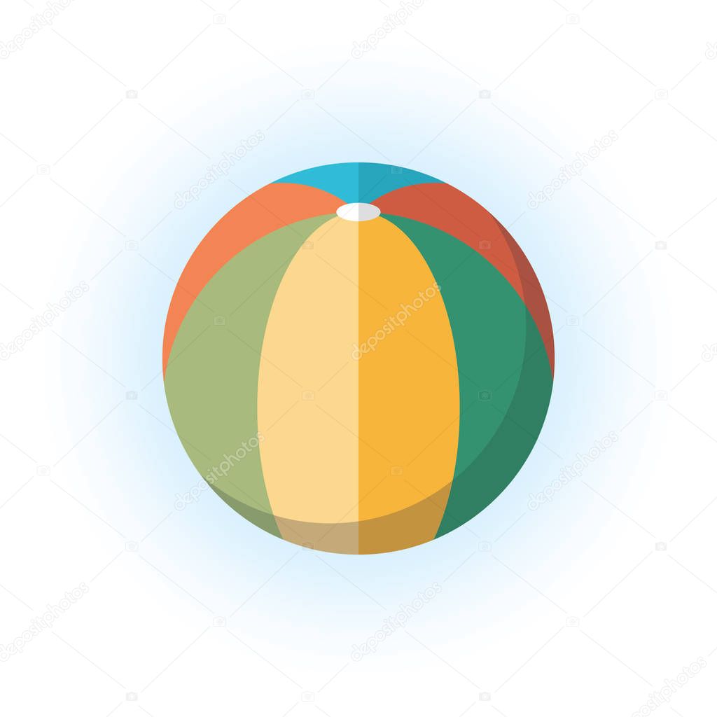 Baby ball, beach ball in vector. Children s toy. Isolated objects on white background. Flat vector. Icons for the Internet, websites, social networks.