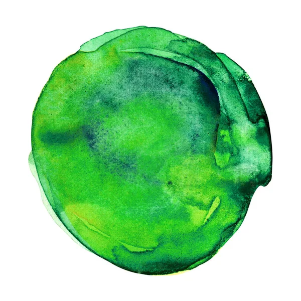 Streszczenie akwarela plamy na białym tle. Ręcznie rysowane pociągnięcie pędzla. Kolor zielony. Jasne tło dla tekstu. Projektowanie elementu punktowego — Zdjęcie stockowe