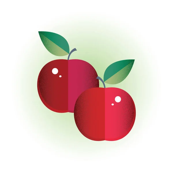フラットベクトルで赤い様式化アップル。カラフルな子供のスタイル。オブジェクトは白い背景に分離されます。アイコン、シンボル、ロゴ. — ストックベクタ