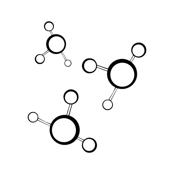 Wasserstoff-Molekül-Vektorzeichnung in schwarz und weiß. isoliertes Objekt auf weißem Hintergrund. eine handgezeichnete Skizze einer chemischen Formel in einem Vektor. — Stockvektor