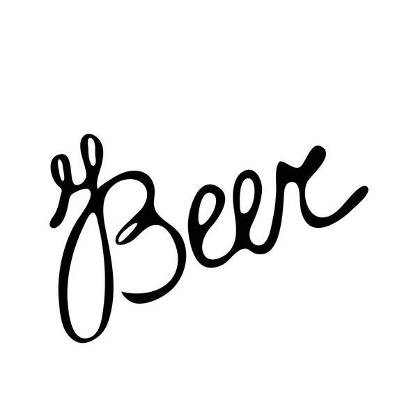 Beer lettering desain template, sikat grunge. Desain Oktoberfest, menu, pub. Kaligrafi modern tulisan tangan ditulis dalam huruf. Teks inspirasional, vektor - Stok Vektor