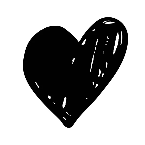 Το μαύρο χέρι τράβηξε την καρδιά του διανύσματος. Απεικόνιση ξηρού μελανιού. Απομονωμένος σε λευκό φόντο. αγάπη σύμβολο Design διάνυσμα στοιχείο concept. Διακόσμηση του Αγίου Βαλεντίνου σχεδιασμό στοιχείο Illustrator για την ημέρα του Αγίου Βαλεντίνου, δώρο, — Διανυσματικό Αρχείο