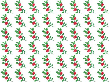 Yaprakları ile Cranberries dikişsiz suluboya desen el yapımı. El çizim Botanik orman meyveleri sorunsuz arka plan . Suluboya illüstrasyon. Tekstil baskı, ambalaj kağıdı için kullanın,