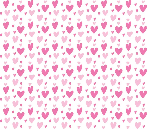 Corazón rosa patrón sin costuras. Ilustración vectorial. Vector fondo de San Valentín con pequeños corazones rojos aislados sobre fondo blanco. Fondo de diseño para la tarjeta de invitación de boda . — Vector de stock